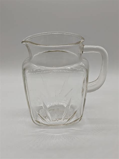 Vintage Federal Glass Starburst Pitcher Etsy