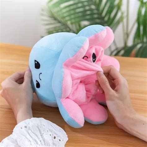 Pulpo Reversible De Doble Cara Juguetes De Peluche Marinos MercadoLibre