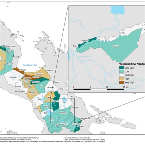 The Bicol River Basin Area Showing The Eight Major Sub Basins That