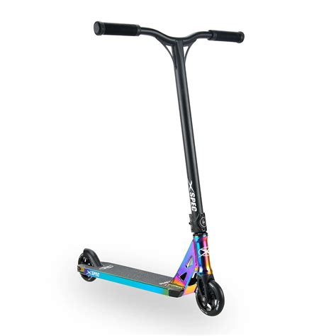 Free Shipping Xspec Oil Slick Neo Chrome Pro Stunt Kick Scooter