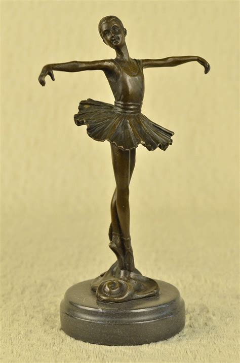 Art Deco Bronze Effect Ballet Figurine Statue Ballerina Sculpture