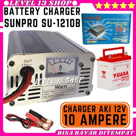 PROMO Alat Cas Aki 12V 10 Ampere Sunpro SU 1210B Charger Aki 12V 10A