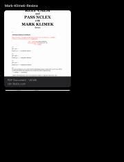 Mark Klimek Review Pdf Mark Klimek Review PASS NCLEX MARKKLIMEK 1