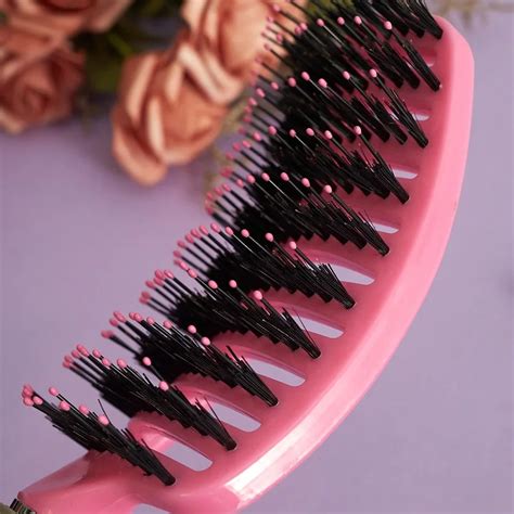 Women Hair Scalp Massage Comb Bristle Nylon Hairbrush Wet Curly Detangle Hair Brush For Salon