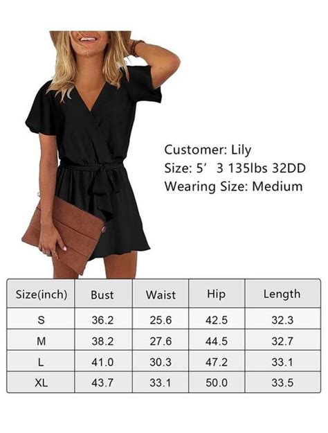 Buy Reoria Womens Summer V Neck Ruffles Short Sleeve Belted Wrap Short