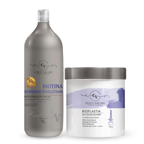 Ativo Biotina 1l Ev Bioplastia Xtreme 1kg Elieti Vacari