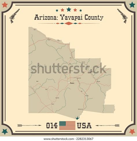 Large Accurate Map Yavapai County Arizona Stock Vector Royalty Free 2282313067 Shutterstock