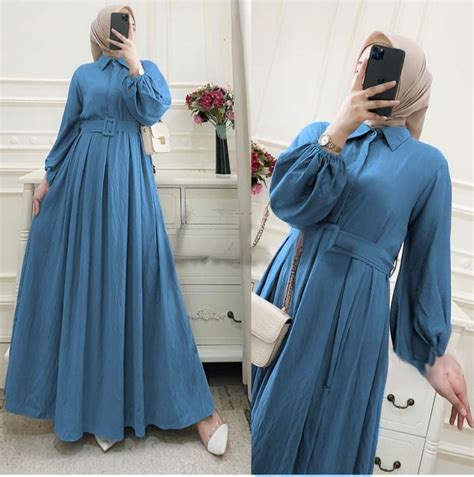 Gamis Remaja Terbaru 2023 Gamis Crinkle Terbaru Dress Korean Style