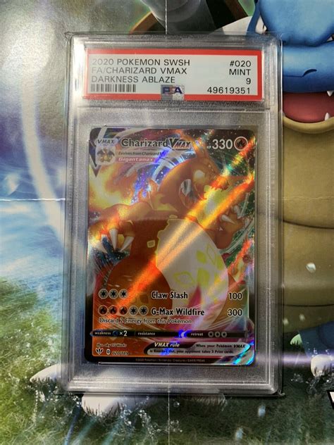 2020 Pokemon SWSH Darkness Ablaze Charizard VMAX Full Art 20 PSA 9