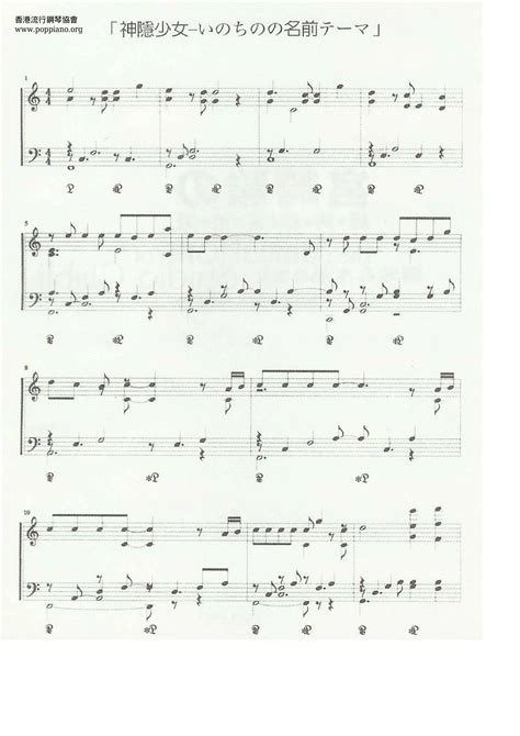 Joe Hisaishi Spirited Away The Name Of Life Sheet Music Pdf