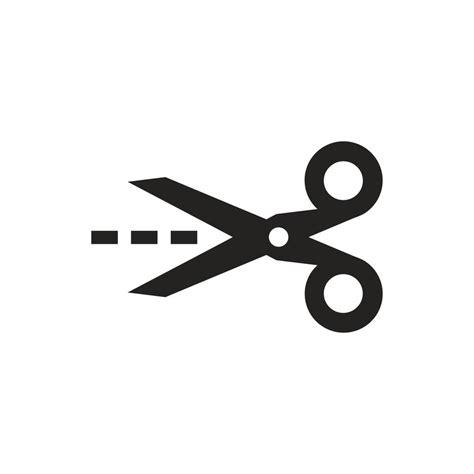 Illustration Of Scissors Icon With Dots Cutting Area 7396218 Vector