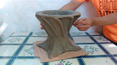 Make Old Towels To Make Very Simple And Easy Unique Pots Cement Craft Ideas Youtube