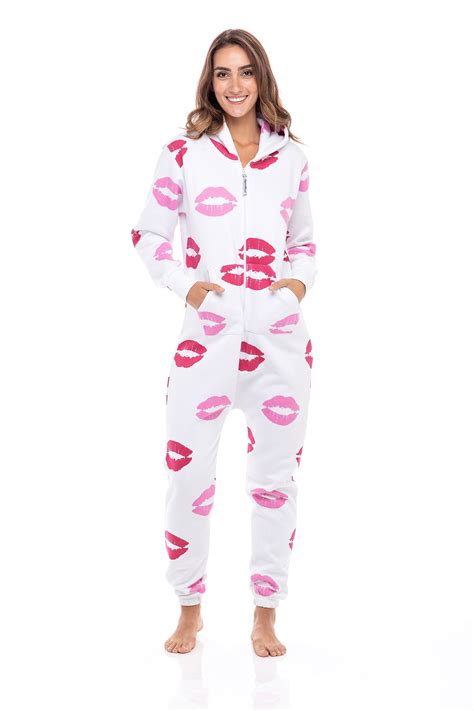 Womens Jumpsuit Unisex Sleepwear Ladies One Piece Non Footed Pajamas