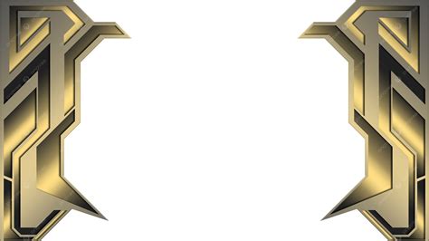 Quadro De Clipart De Banner De Jogo Metálico Dourado Futurista Png