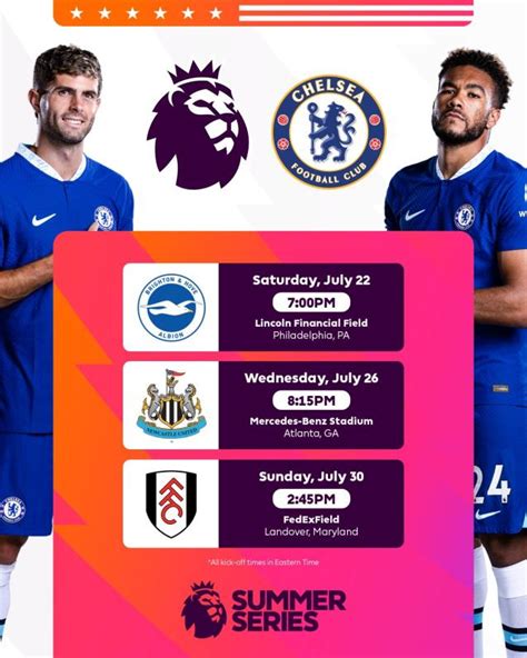 Premier League Summer Series Usa 2023 Schedule Tickets