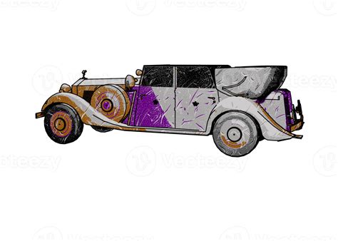 Free Oldtimer Im Grunge Stil Png With Transparent Background