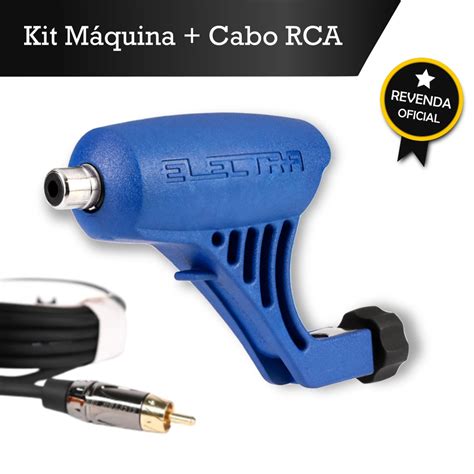 Kit Máquina Rotativa Electra Pop Azul E Cabo Rca Electric Ink Submarino