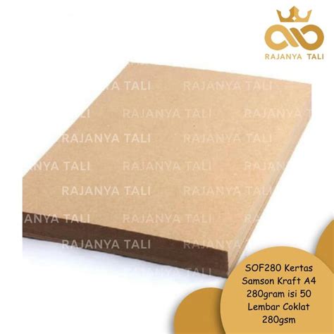 Jual SOF280 Kertas Samson Kraft A4 280gram Isi 50 Lembar Coklat 280gsm