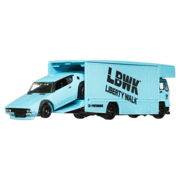 Hot Wheels Collector Veículo de Brinquedo Caminhão de transporte Euro e Nissan 300 ZX 1990 Twin