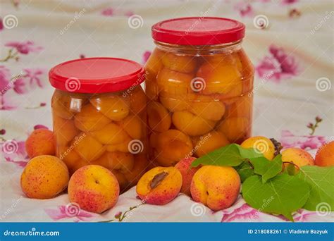 Canned Apricots In A Jarapricots In Syrup Halves Canned In Glass Jars