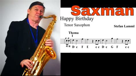 Happy Birthday Tenor Alto Saxophon Special Geburtstagslied And Backingtracknoten Saxman Stefan