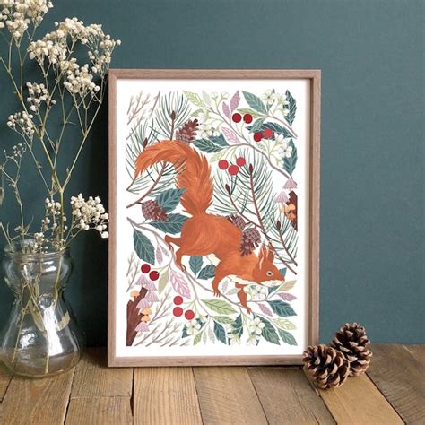 Woodland Animal Art - Etsy UK