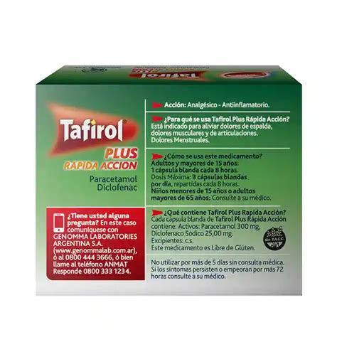 Tafirol Plus Analgésico 500 Mg 25 Mg Rappi