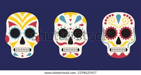 Set Sugar Skulls Design Elements Decoration Stock Vector (Royalty Free ...