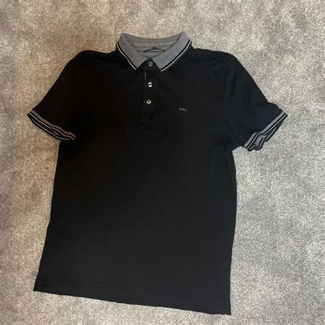 Michael Kors Mens Black Polo Shirts Depop