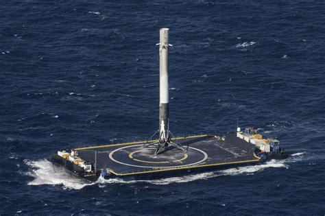 Spacex Shares Photo Of The Falcon 9 Rocket On Droneship Safely Back