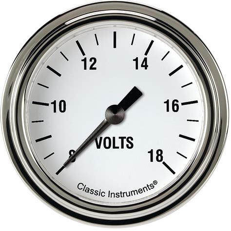 Classic Instruments Wh330slf White Hot 2 5 8 Voltage Gauge