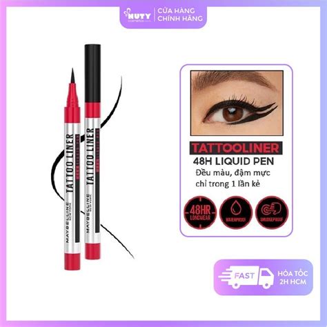 MỚi Bút Kẻ Mắt Nước Maybelline Đậm Màu Không Lem Trôi Tattoo Liner 48h Liquid Pen 1g