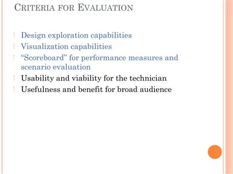 Ppt Criteria For Evaluation Powerpoint Presentation Free Download