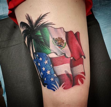 Mexico American Flag By Artbymeg | American flag tattoo, Mexican tattoo ...