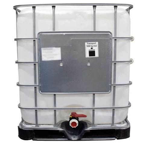 275 Gallon Remanufactured IBC Tote Natural Plastic Bottle W 2 NPT