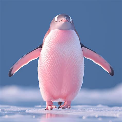 Premium Photo Pink Penguin On Ice