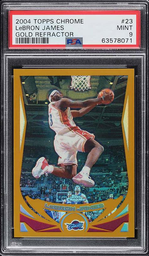 Topps Chrome Gold Refractor Lebron James Psa Mint