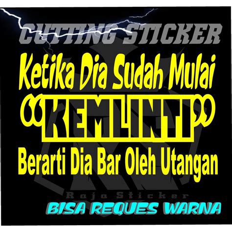 Jual Sticker Skotlet Stiker Kaca Ketikakacabody Mobil Truckpick Upl300 Sticker Kata Kata