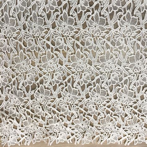 Latest Dress White Fabric Design China Chemical Water Soluble Lace