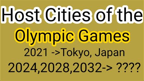 Host Cities Of The Olympic Games Olympic Host Cities