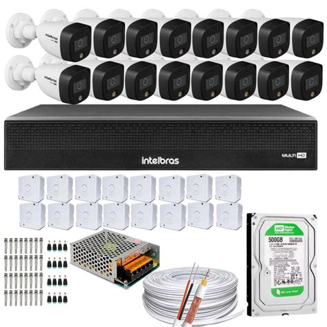 Kit 16 Cameras Intelbras 1220 Full Color KaBuM