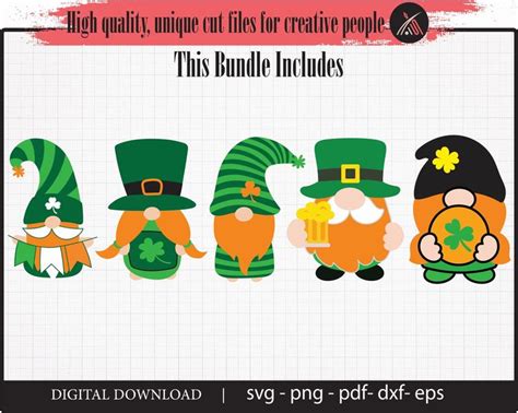 St Patrick S Day Gnome Svg St Patricks Day Gnomes Gnome Shelf Sitter