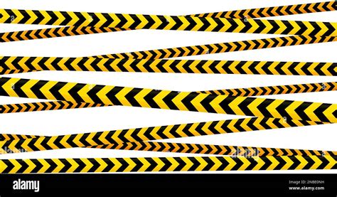 Crossed Caution Tape Set Yellow And Black Warning Stripes Repeating