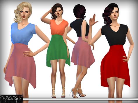 The Sims Resource High Waist Skirt Dress