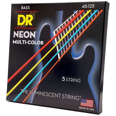 Струни для бас гітари DR STRINGS NEON MULTI COLOR BASS MEDIUM 5