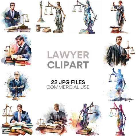 Lawyer Clipart Bundle: Attorney, Judge, Justice, Court & Law Legal ...