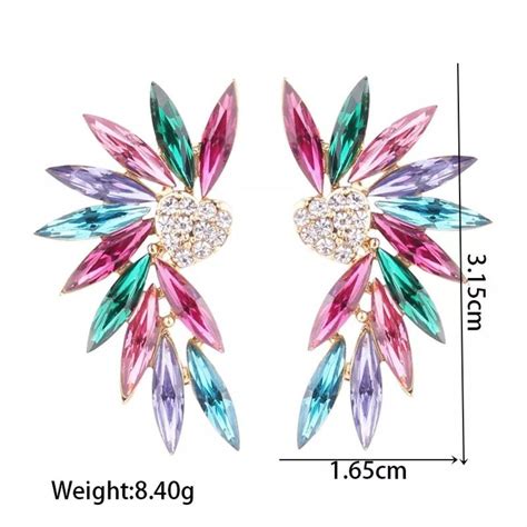 New Multicolor Heart Wings Earrings Made Of Zinc Depop