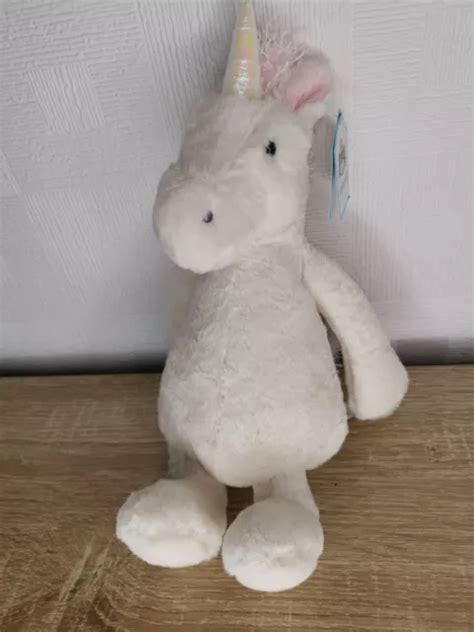 JELLYCAT BASHFUL UNICORN Medium 12 31cm Soft Toy Plush White Pink 24