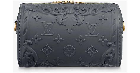 Louis Vuitton City Keepall Logo Embossed Leather Shoulder Bag In Grey