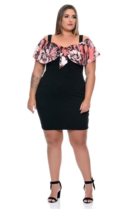 Vestido Plus Size Ciganinha Estampado Vk Moda Plus Size